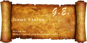 Gunst Etelka névjegykártya